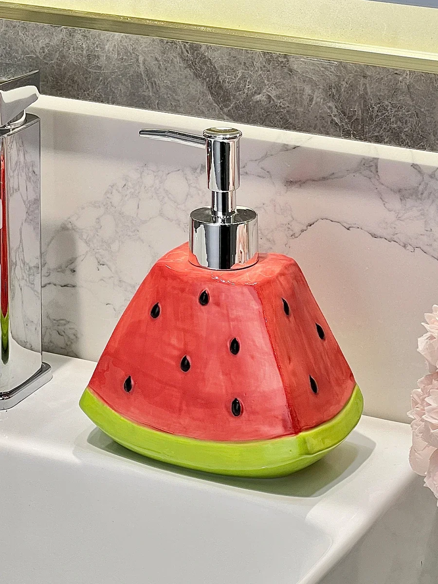 450ml Watermelon Ceramic lotion Bottle Bathroom Shower Gel Shampoo Press Split Bottle Bathroom Accessories  soap dispenser