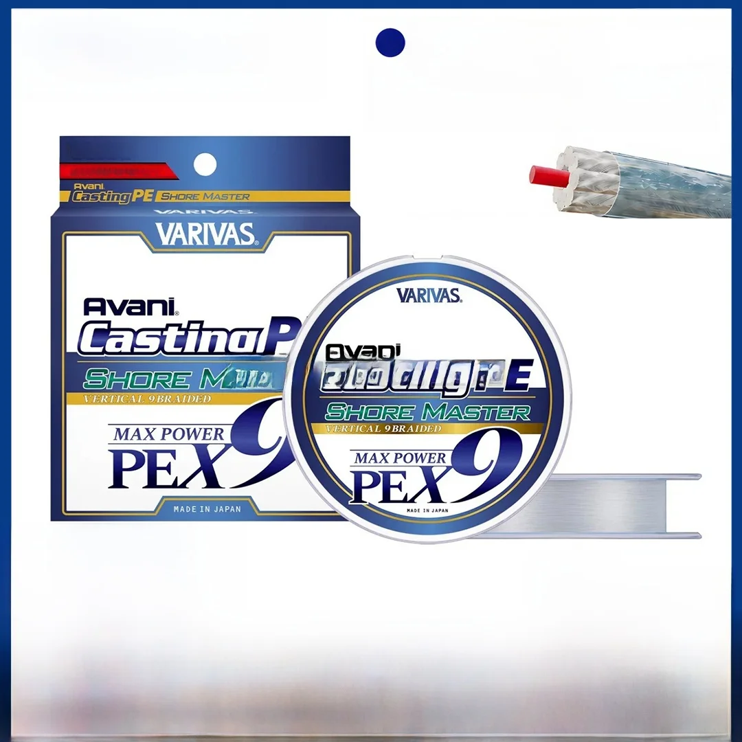 Varivas X9PE Avani Shore Casting Master 9 Fios Linha Principal de Pesca de Alta Resistência para Água Doce e Salgada