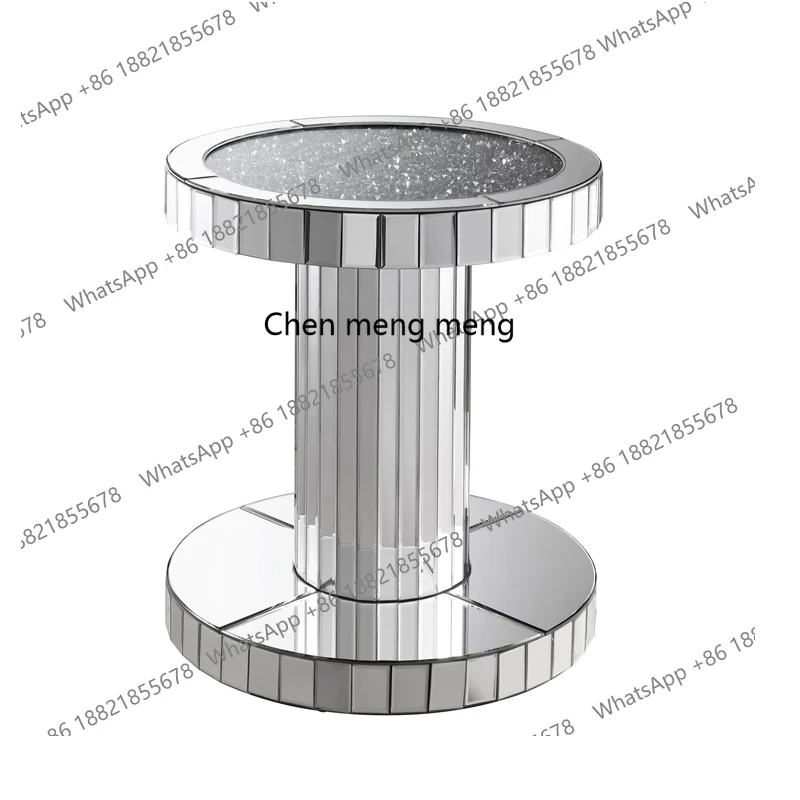 طاولة شاي اسكندنافية مستديرة وحديثة وبسيطة وخفيفة فاخرة وطاولة عرض زاوية ومرآة وطاولة مستديرة صغيرة #5