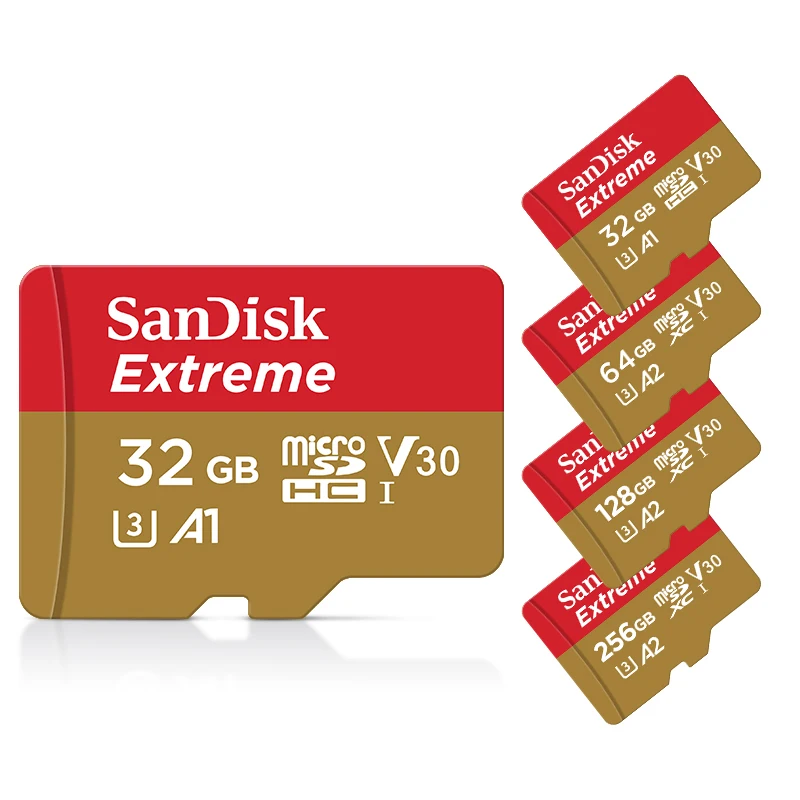 SanDisk Extreme microSDXC UHS-I CARD 256GB Micro SD Card A2 V30 U3 Flash Card 64GB 32GB TF Card 128GB di memoria Microsd per telefono