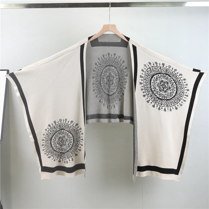 Women Knitted 3 Pieces Set Shawl O Neck Sweater High Waist Wide Leg Long Pants 2024 Autumn Winter New Clothing For Women