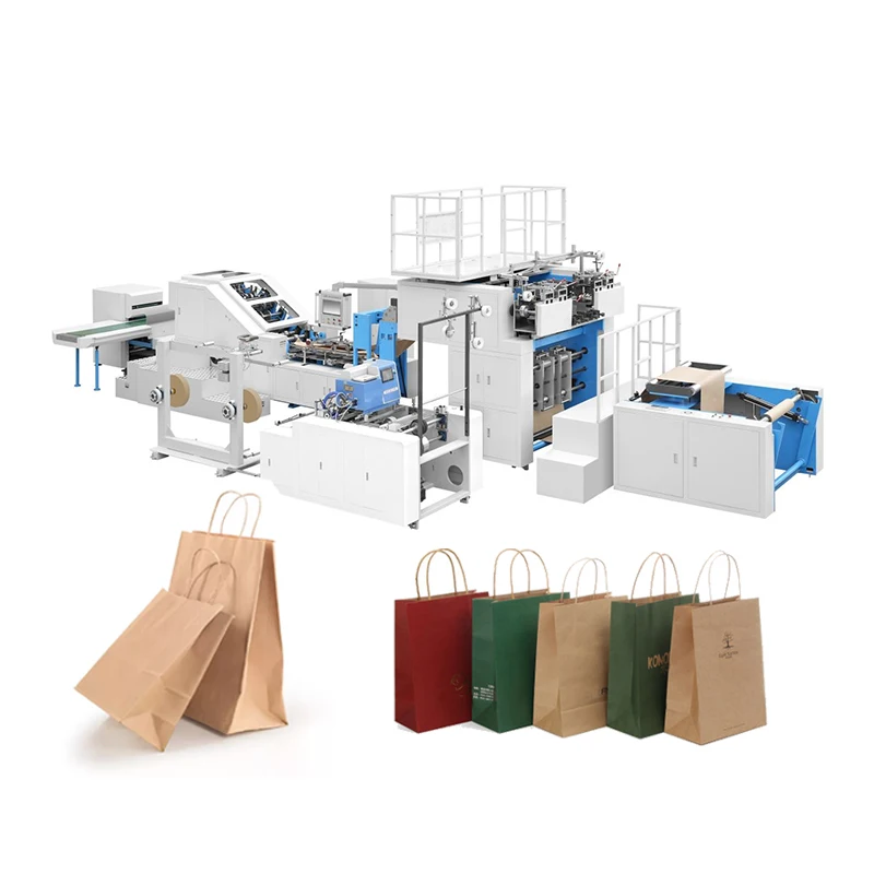 Square Bottom Paper Bag Making Machine 1Kg 2 Kg Maize Flour Paper Bag Packing Machine Paper Bag Printing Machine Digital