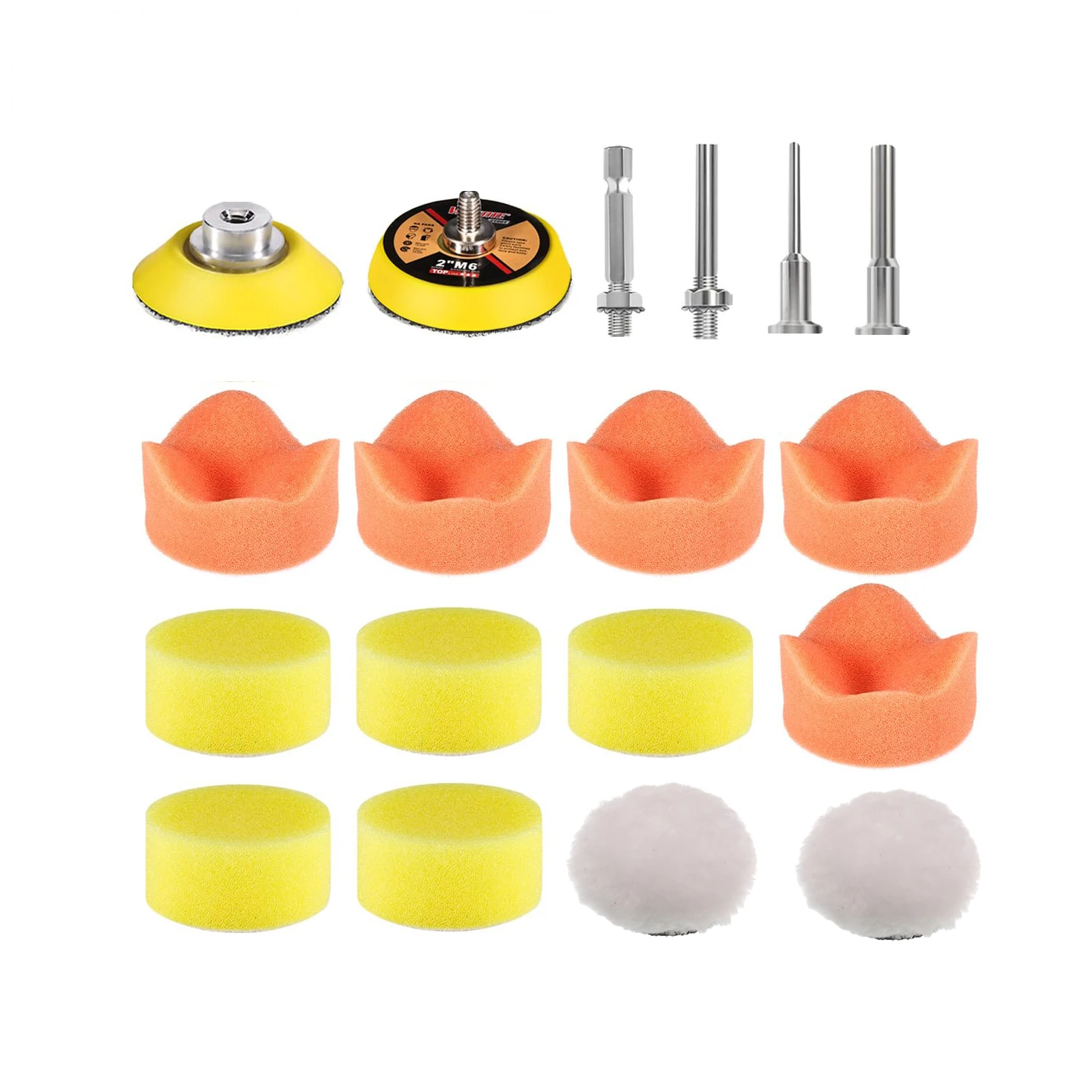 2 بوصة 50 مللي متر Polishihng الوسادة 18 قطعة مع وسادة دعم ومحول لإزالة الصبح تلميع ختم الصقيل الهواء ساندر سيارة الملمع