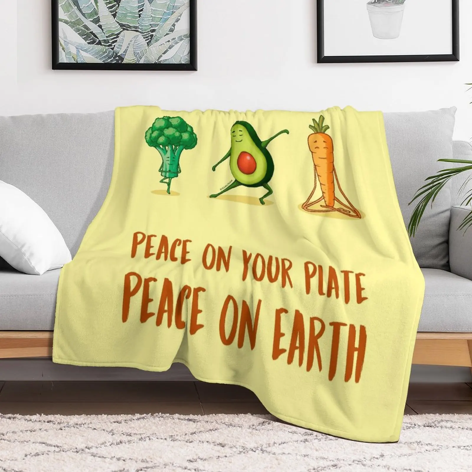 

Cute Yoga veggies: broccoli - avocado - carrot Throw Blanket Bed For Sofa Thin Blankets