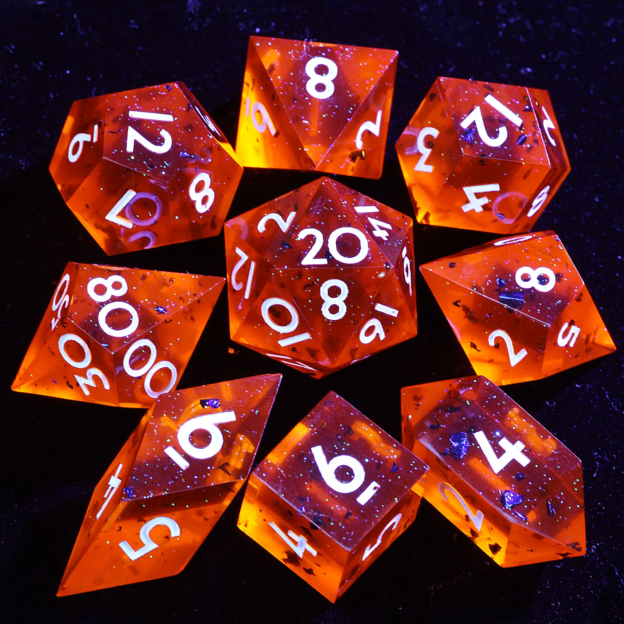 

9 Polyhedral Resin DD Sets Dice Scarlet Seed Nocturne