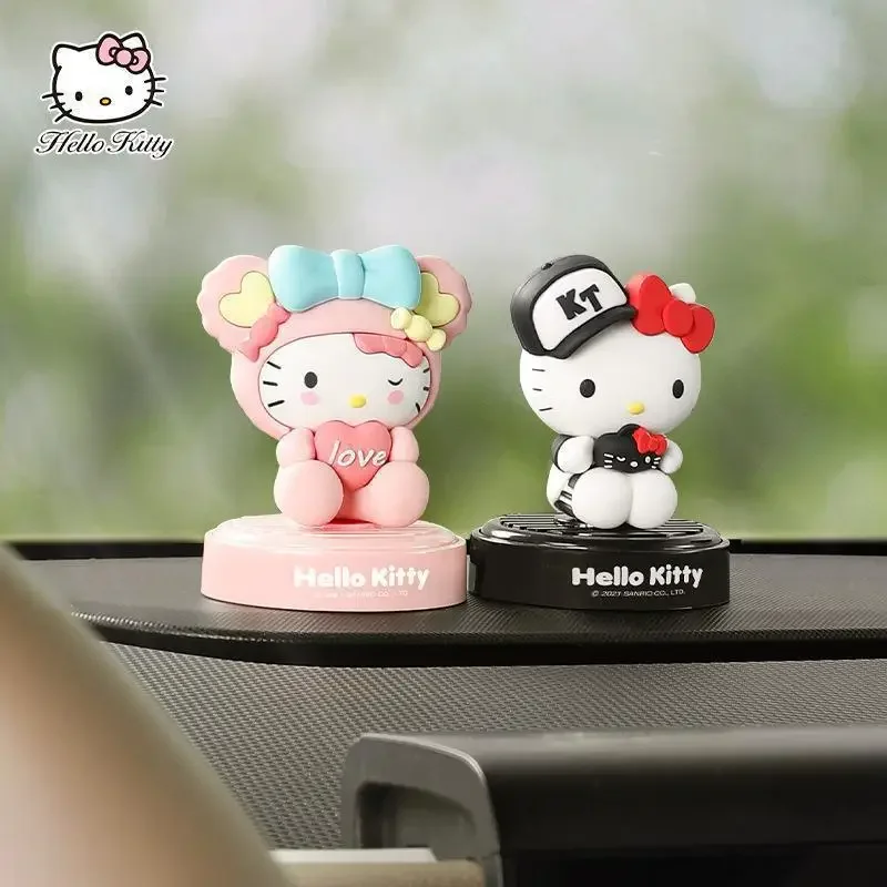 Cute Cartoon Hello Kitty Car Aromatherapy Kawaii Anime Car Decoration Ornament Accessories Air Outlet Car Accessories Toys Gifts