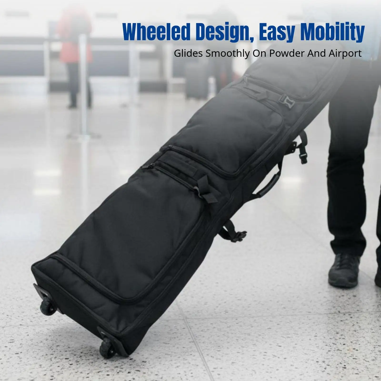 Wheeled Ski Bag, Double Board Compatible, Graffiti Style, Outdoor Travel Duffel