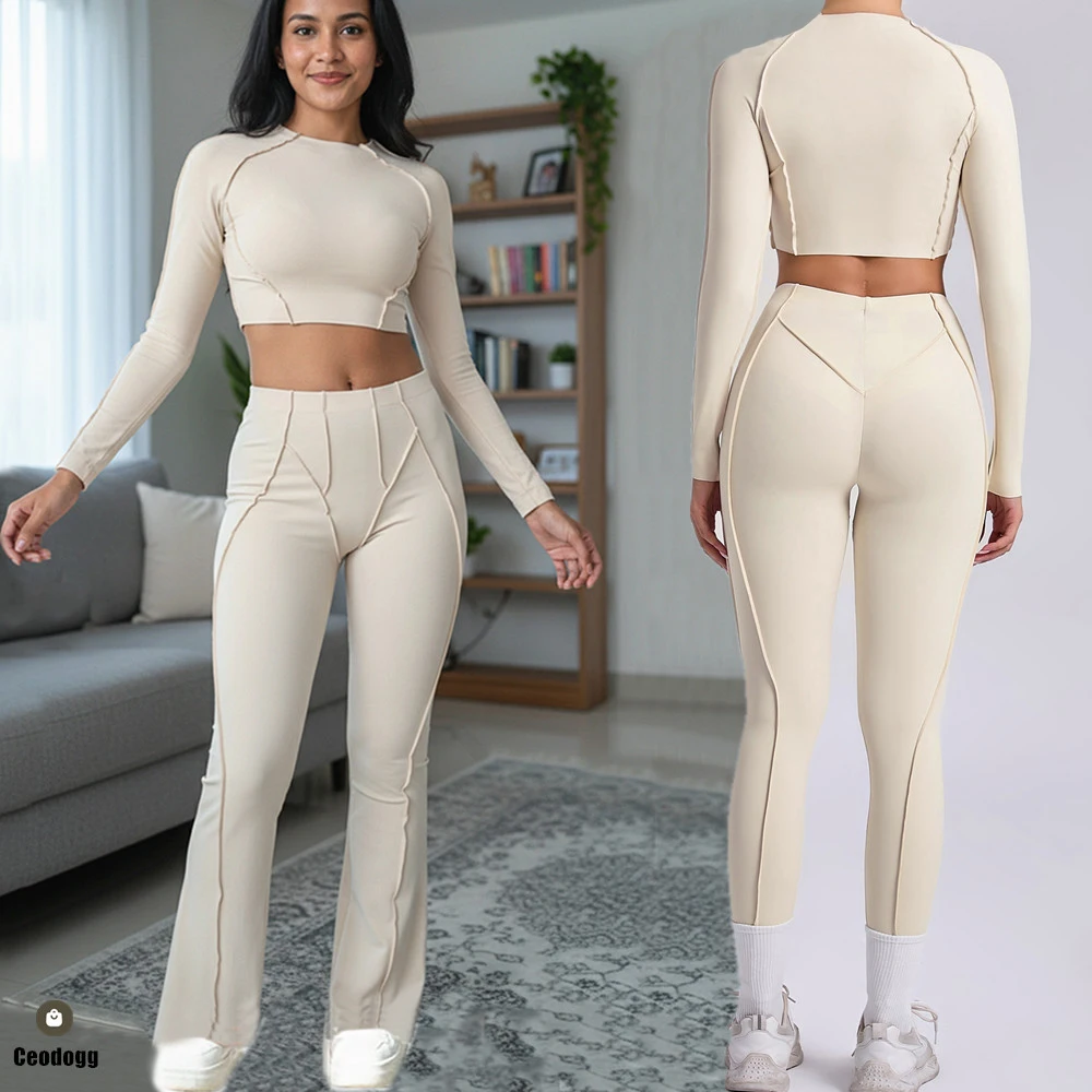 

3D Yoga Sets Sports Fitness High Waist Hip-lifting Shapeing Trousers Backless Bra Suit Workout Gym Leggings Sets for Women XP80