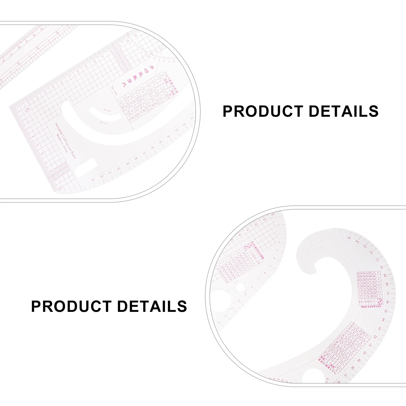 

1Set Lightweight Sewing Ruler Portable Storage DIY Crafting Tool for Designers Tailors and Personal Use Clothing Proofing Ruler