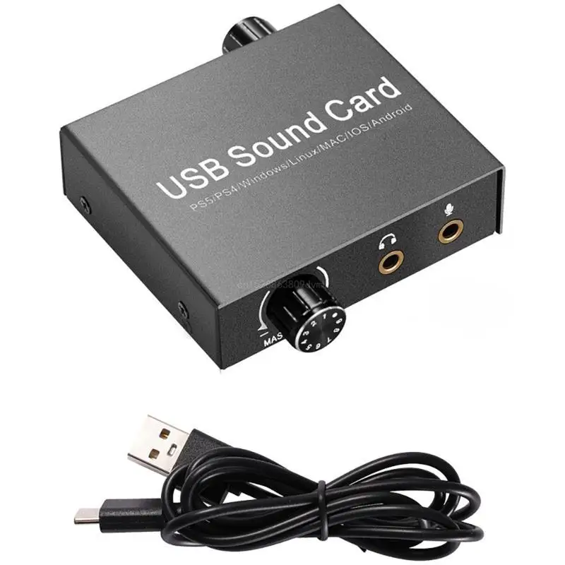 

USB External Sound Card USB to 3.5mm Adapter USB to Earphone Microphone for Computer Laptop Sound Card Support 3.5mm