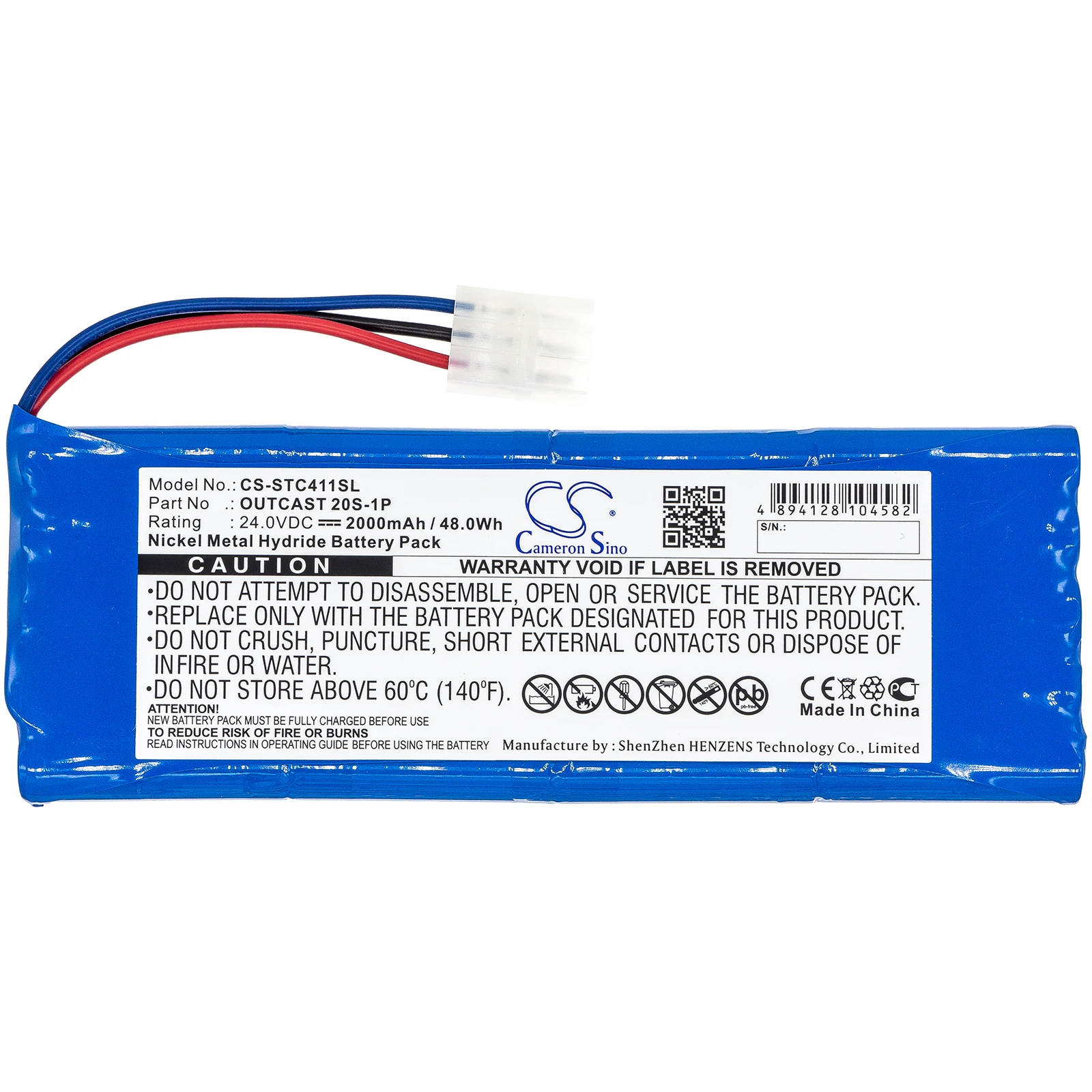 Cameron Sino 2000mAh Speaker Battery for Soundcast Outcast ICO410, ICO410-4n, ICO411a, ICO411a-4N