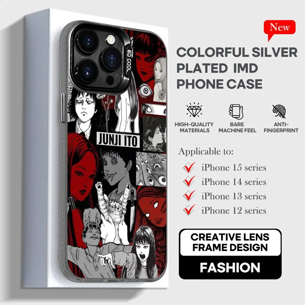 Tomie junji ito Phone Case black IMD Colorful Phone Case Silver Cover Suitable for iPhone 16 15 14 13 12 11 XS Pro Max