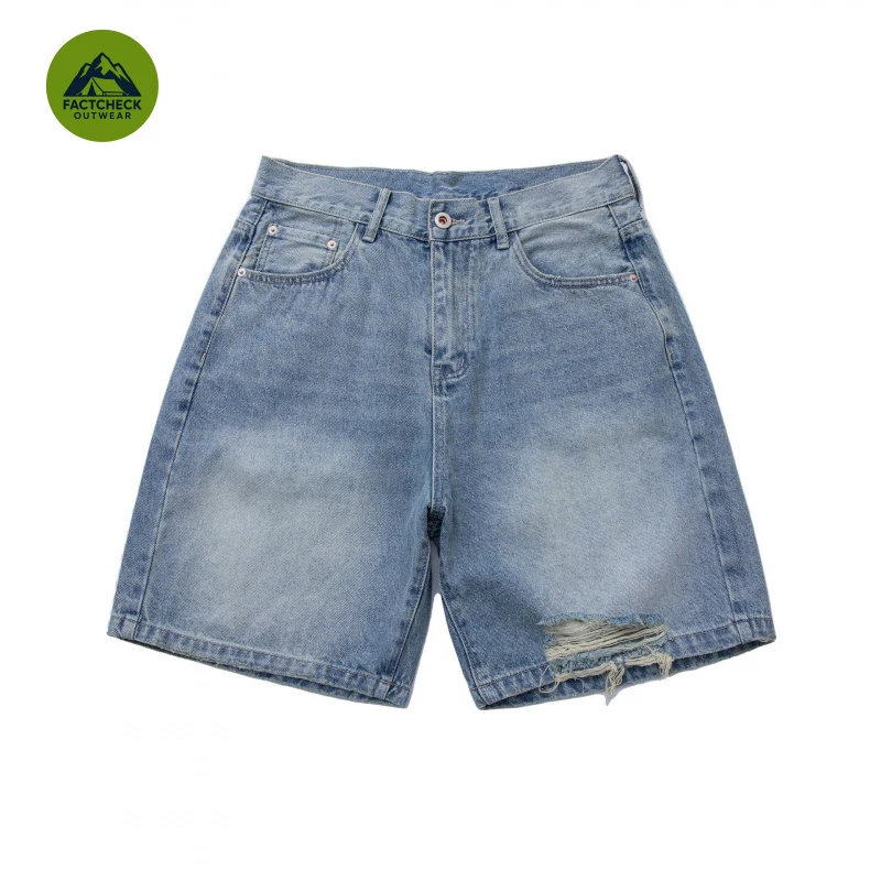 

FACTCHECK EU US Size Luxury Quality Jean Wear Summer retro washed ripped denim shorts for men