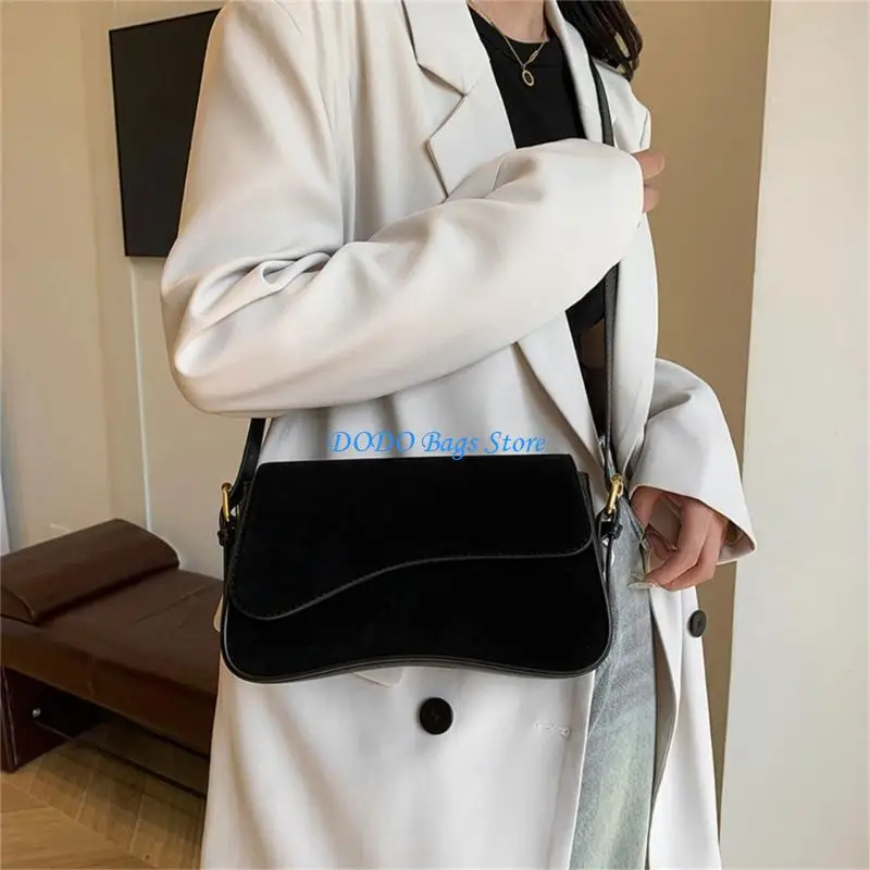 حقيبة الإبط النسائية حقيبة كتف بسيطة من جلد البولي يوريثان حقيبة تسوق عصرية محفظة الخريف الشتاء حقيبة كروس للجسم لكل يوم #4