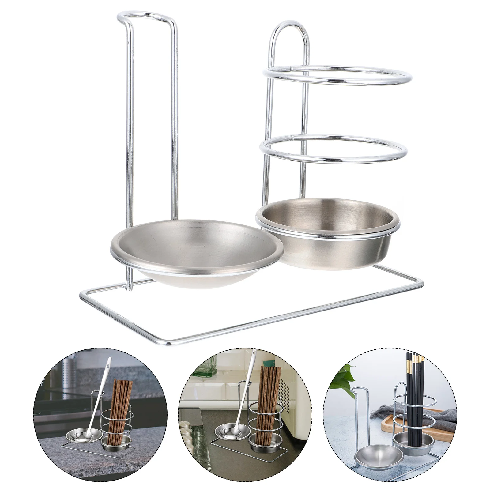 

1Pcs Stainless Steel Soup Spoon Rack Kitchen Organizer Safe Home Restaurant Hotel Use Silver Spoon Holder
