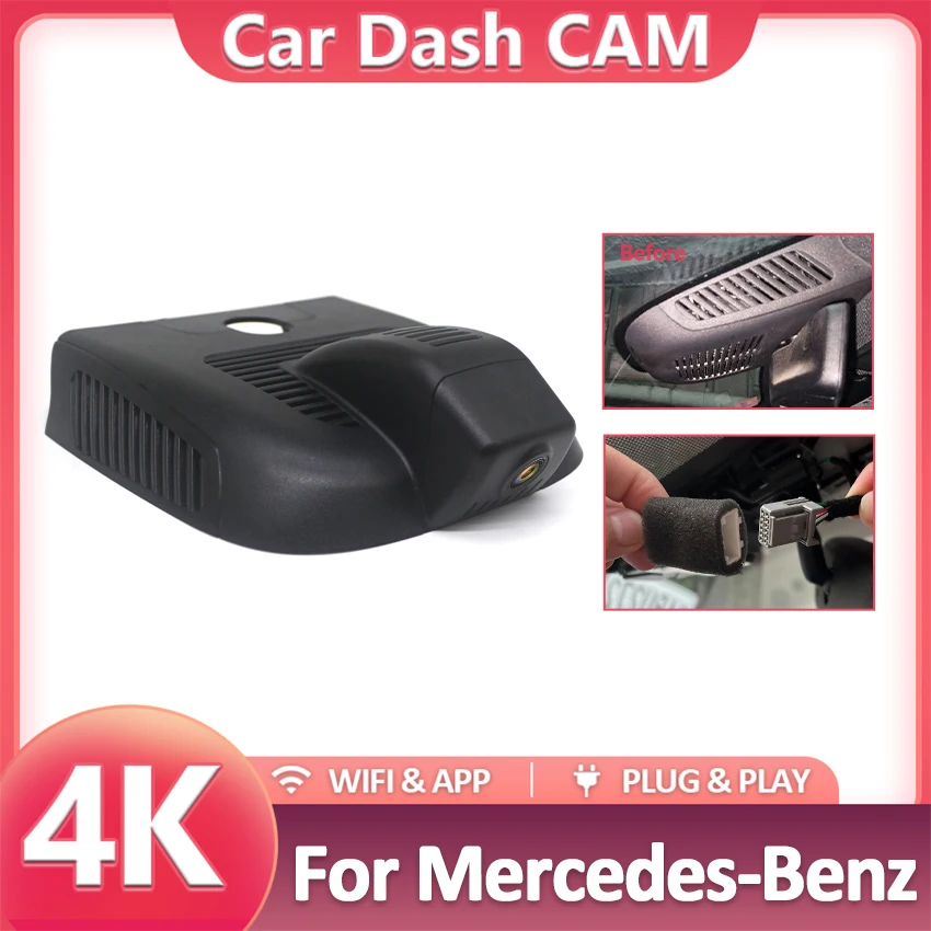4K 2160P Wifi Car DVR Dashcam for Mercedes Benz A Class w177 B Class w118 w247 for Mercedes Benz AMG CLA35 A35 Video Recorder
