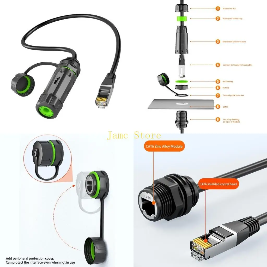 

LX0B IP68 Водонепроницаемый RJ45 Coupler Outdoor LAN Adapter для сетевого подключения
