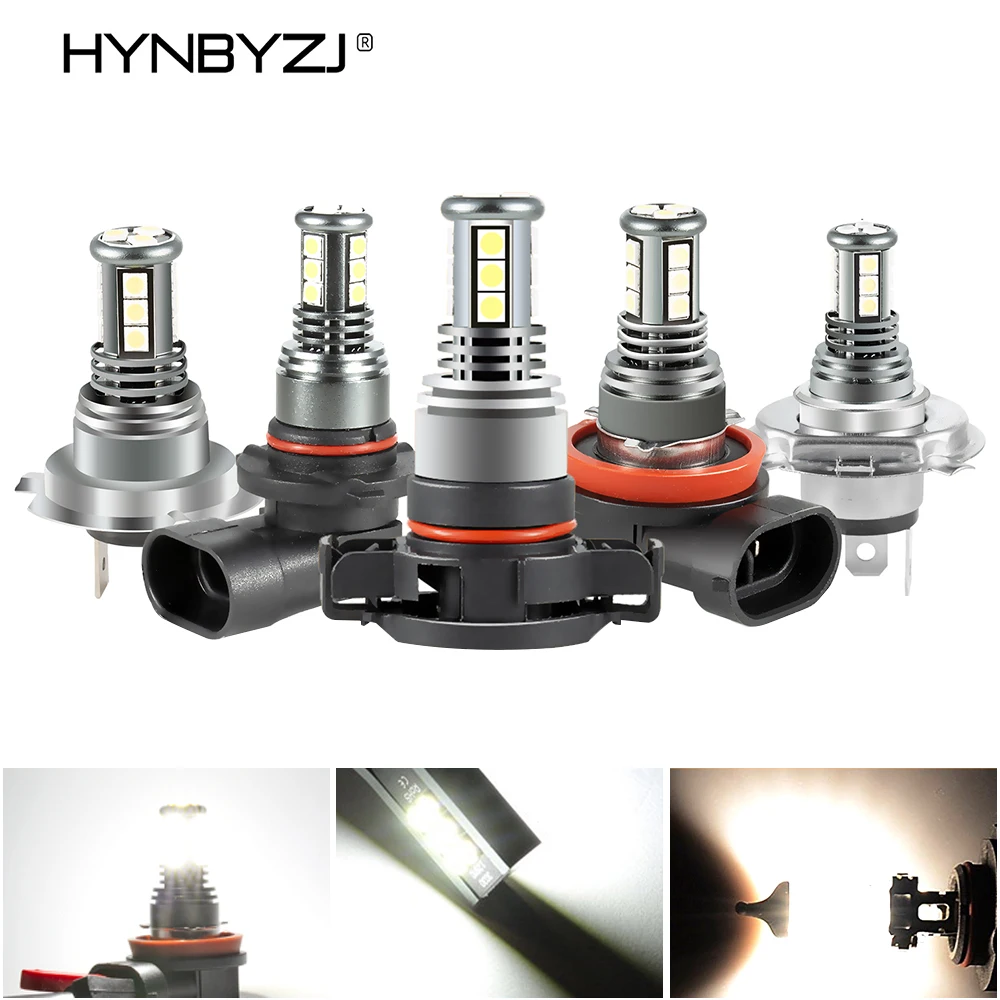 

HYNBYZJ 2Pcs H4 H7 H8 H11 H16 Led HB4 9006 HB3 9005 Fog Lights Bulb 3030SMD 3200LM Car Driving Running Lamp Auto Light 12V 6500K