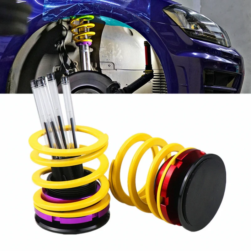 Aluminum Alloy Car Shock Absorber Pen Holder, Spring Shaped JDM Style Height Adjustable Office Storage Pen Stand
