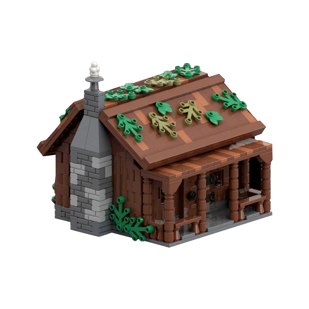 Gobricks MOC Rural Architecture Cabin In The Woods Building Block set Street View Forest Autumn Park Education Brick Kids Toys