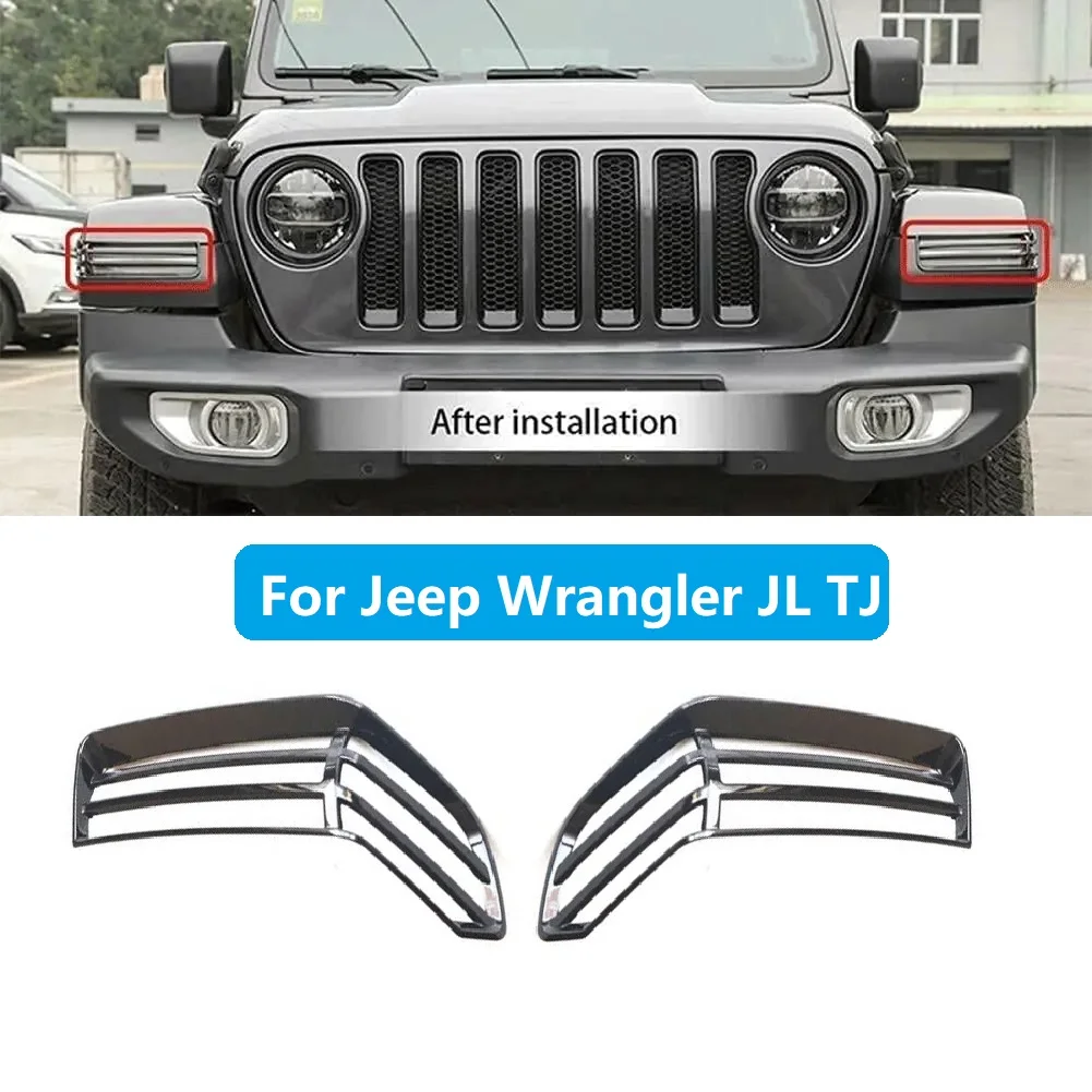 For Jeep Wrangler JT Gladiator JT 2018-2022 Wheel Eyebrow Light Lamp Cover Guard Protector Trim Car Exterior Accessories Black