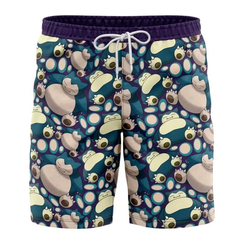 Pok É Mon Sleep Series Kabi Beast Full Print Casual Sports Breathable Speed Drying Large Size Loose Summer New Shorts