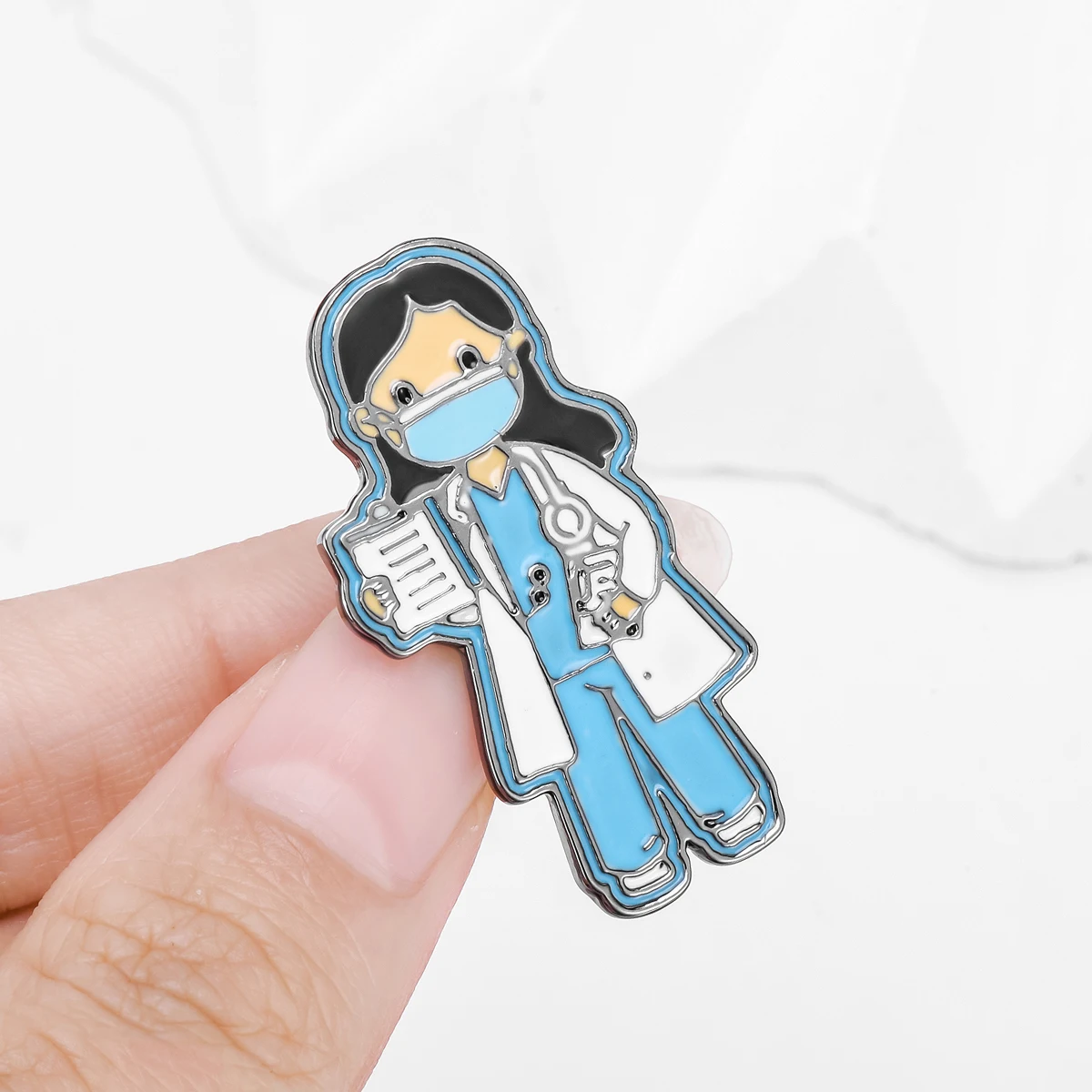 Catuni Lovely Doctors Medicine Enamel Pin Brooch Medical Lapel Lanyard Coat Bag Badge Jewelry Medico Graduation Gifts for Women