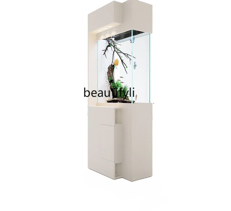 

Doorway Entrance Cabinet Shoe Cabinet Hallway Integrated Living Room Modern Light Luxury High-End with Fish Tank