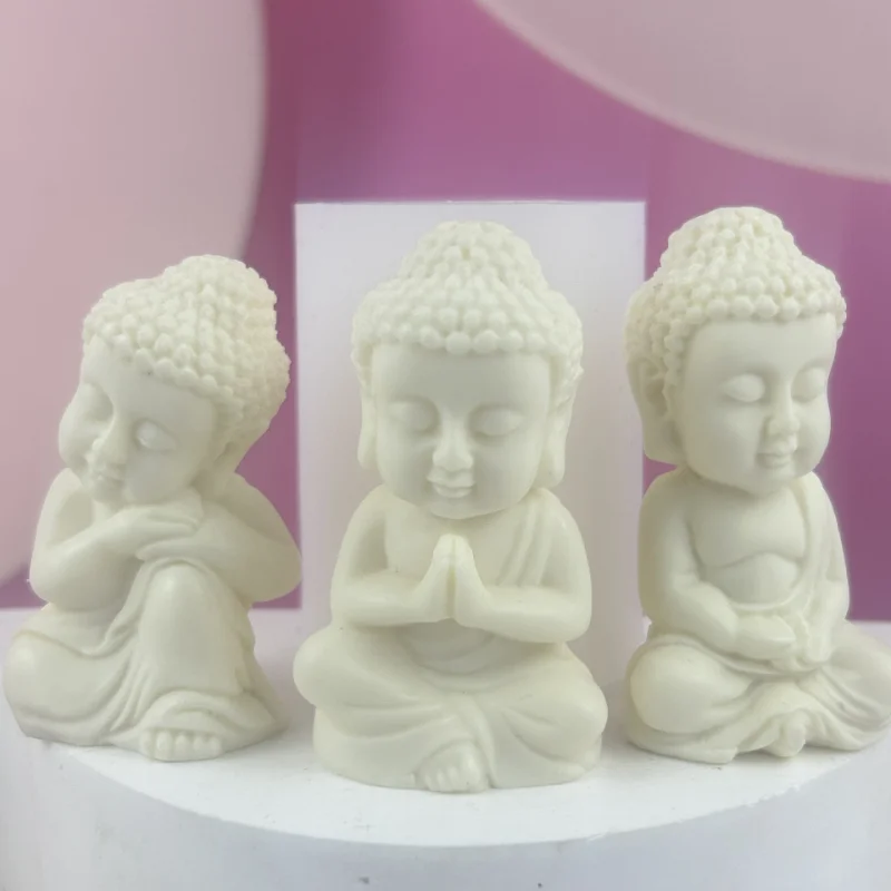 3D Budda Świeca Silikonowa Forma DIY Medytacja Śpiew Statuetka Buddy Gips Żywica Epoksydowa Narzędzie do odlewania Ręczne mydło Lodówka