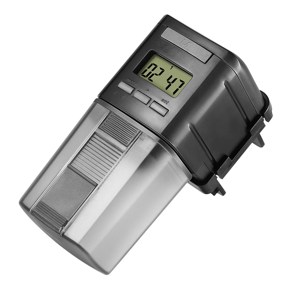 

1Pcs Auto Fish Feeder for Aquarium Tanks Automatic Food Dispenser with Manual Mode 4 Times Scheduling Easy Refill