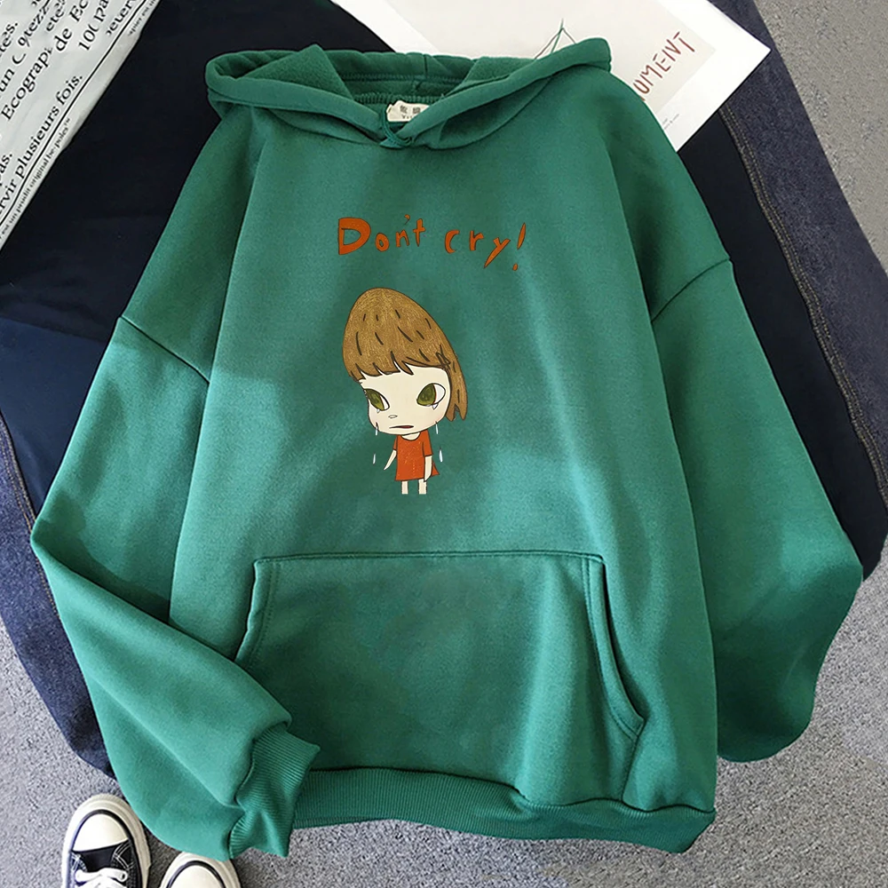 Yoshimo – sweat-shirt à capuche Nara, imprimé de lettres, dessin animé, dessin animé, mignon, graphique, esthétique, Harajuku, vêtements de Couple pour filles