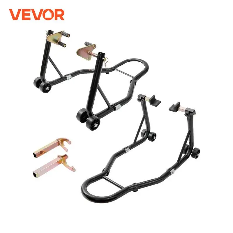 VEVOR Motorcycle Stand Lift 850lbs Front Rear Combo Stand Lift Stand Front and Rear Wheel Fork Stand Heavy Duty Rear Wheel Stand