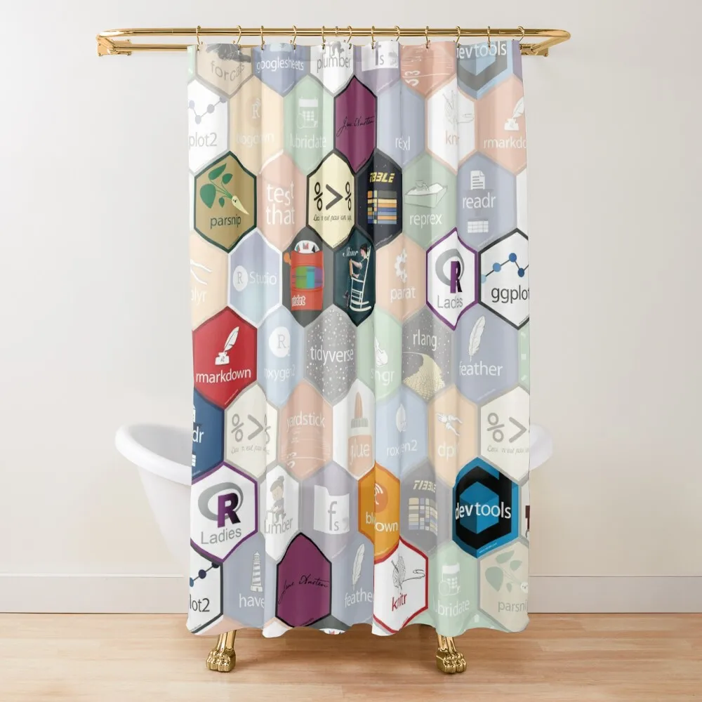 

R hex design (large hexes) Shower Curtain Modern Accessory Bathrooms Bathroom And Shower Products Curtain
