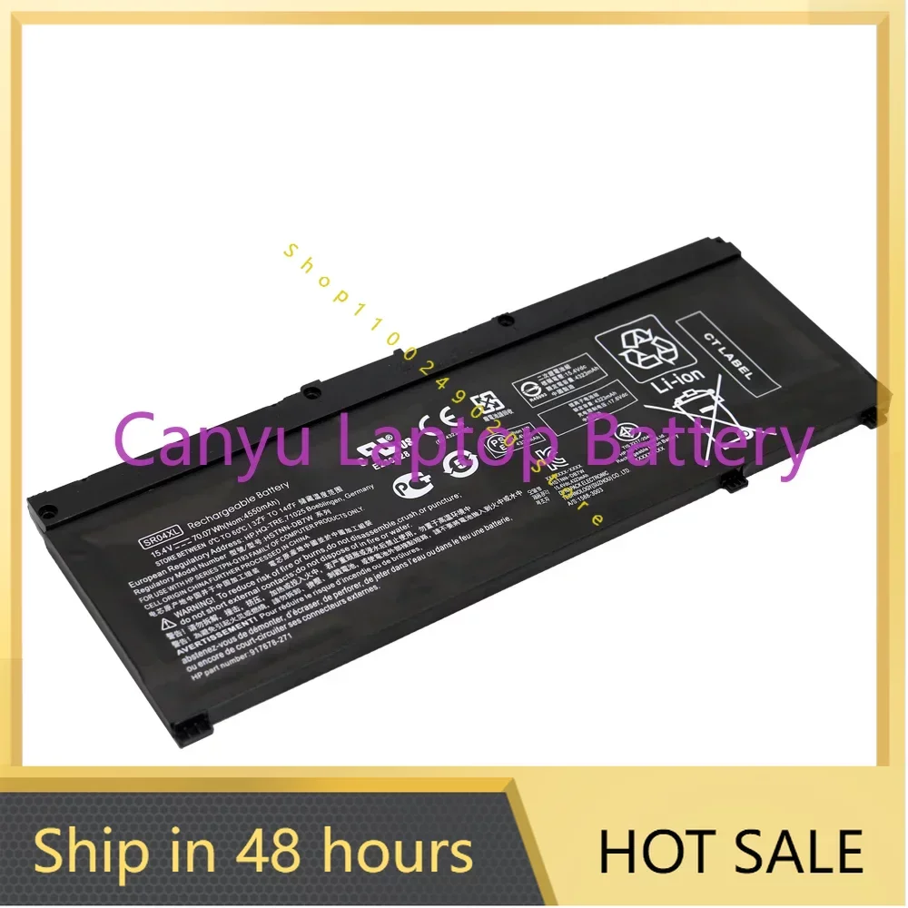 

2024 SR04XL Battery For Hp Omen 15-CE 15-CB 15-Cb0xx 15-ce000ng 15-CE0XX 15-CE015DX 15-CB014ur TPN-C133 917678-171 HSTNN-IB7Z