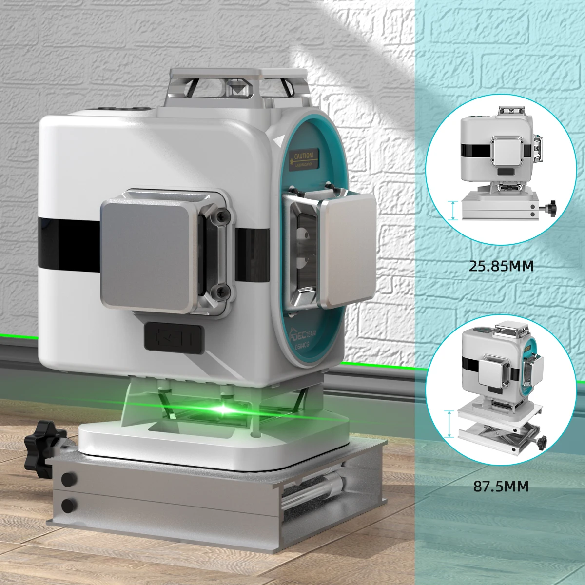 DECTEAM 4D 16-liniowa samopoziomująca poziomica laserowa 4 x 360 Krzyżowa podłoga z uchwytem magnetycznym