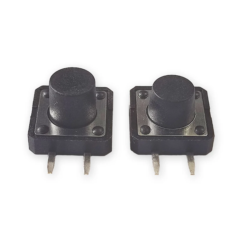 10 Stück 12x12 selbstzurückstellende (zweiseitige Stiftanschlüsse) Mikrotaster, Griffhöhe 11,0 mm, 50 mA, DC 12V, horizontale Tastschalter – Detail 3