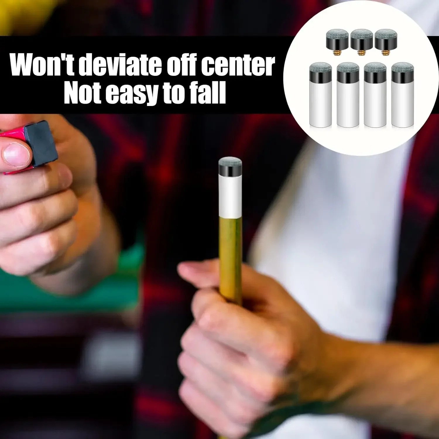 5/10 Sätze Billard-Queue-Spitzen, Ersatz mit Pool-Queue-Stick-Aderendhülsen, Billard-Queue-Spitzen zum Anschrauben, Pool-Queue-Spitzen