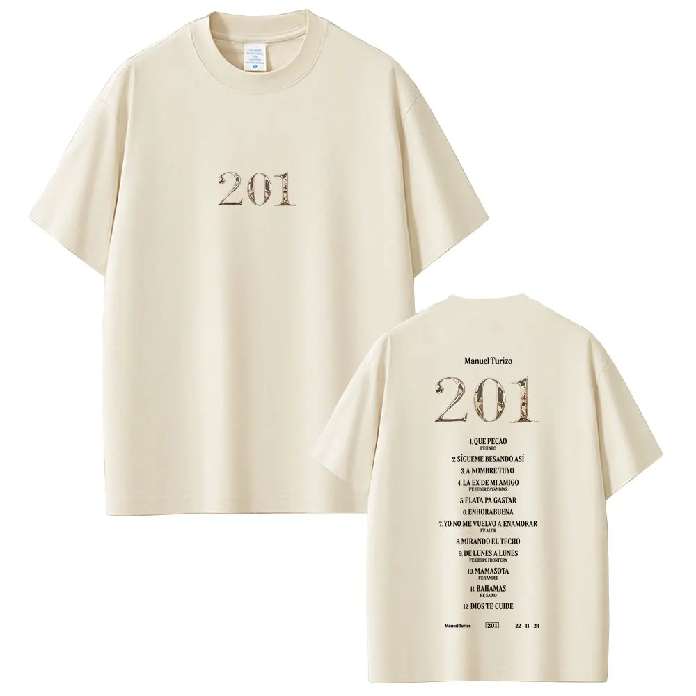 

Rapper Manuel Turizo 201 Album Graphic T-shirt Men Women Hip Hop Fashion Pop Music T-shirts Men's Casual Retro Oversized T Shirt