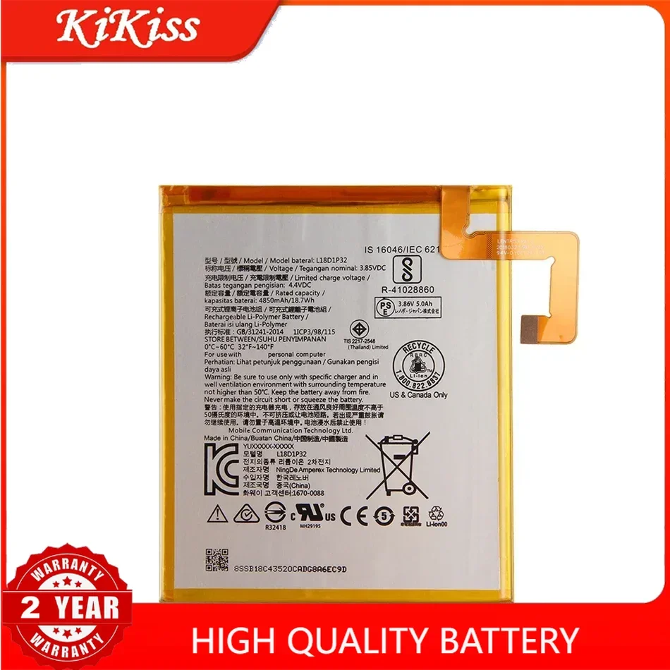 L18D1P32 4850mAh Battery for Lenovo Tablet M10 M 10 TB-X605L TB-X605F TB-X605M TB-X505X X505L X505F X505N Tab Batteries Replace