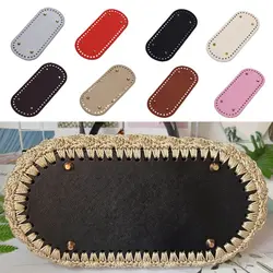 22x10cm/25x12cm Long Bottom For Knitted Bag PU Leather Bag Base Handmade Bottom With Holes Diy Crochet Bag Part Accessories 2023