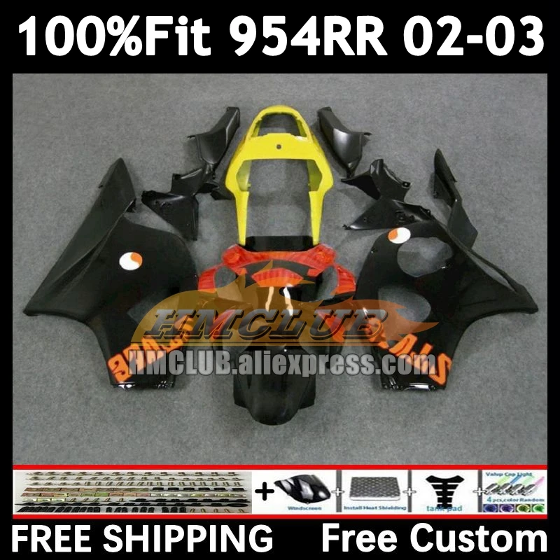 Injection Fairing For HONDA CBR900RR CBR 900 954 CBR900 CBR954 RR 92No.19 CBR 954RR 02 03 CBR954RR 2002 2003 hot orange Bodys