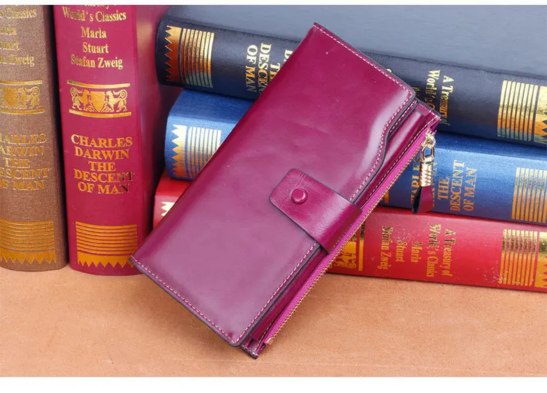 pure-color-simple-business-anti-theft-brush-long-oil-wax-phone-hand-held-wallet-multiple-card-slots-for-women