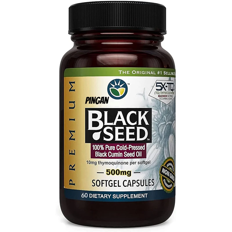 

High Quality Black Seed Oil Capsules - Helpful for Digestive Health, Immunity, Brain Function, Gluten Free, Non GMO