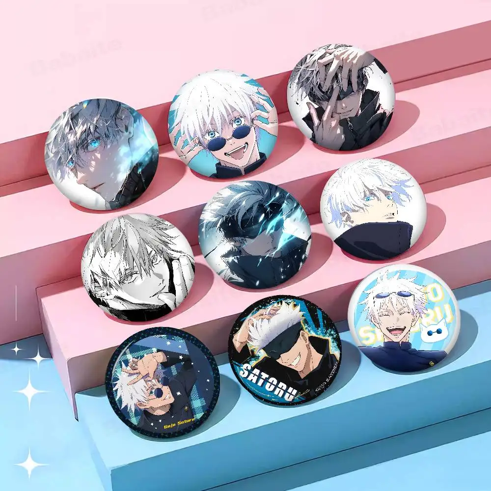 Anime Character S-Satoru G-Gojo Customizable Soft Button Pin For Women Creative Jewelry Funny Badge Cartoon Lover Hat