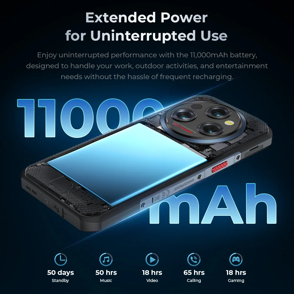 Oukitel WP35 S Rugged phone  24GB(6+18)+256GB 11000mAh phones androids NFC rugged Smartphone Business phone