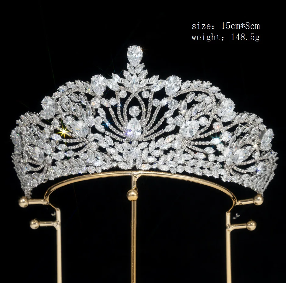 

Fashion Zircon Crown Hair Accessories Tiaras Bride Wedding Crown Crystal Headband Wedding Dress Accessories For Women GH0285