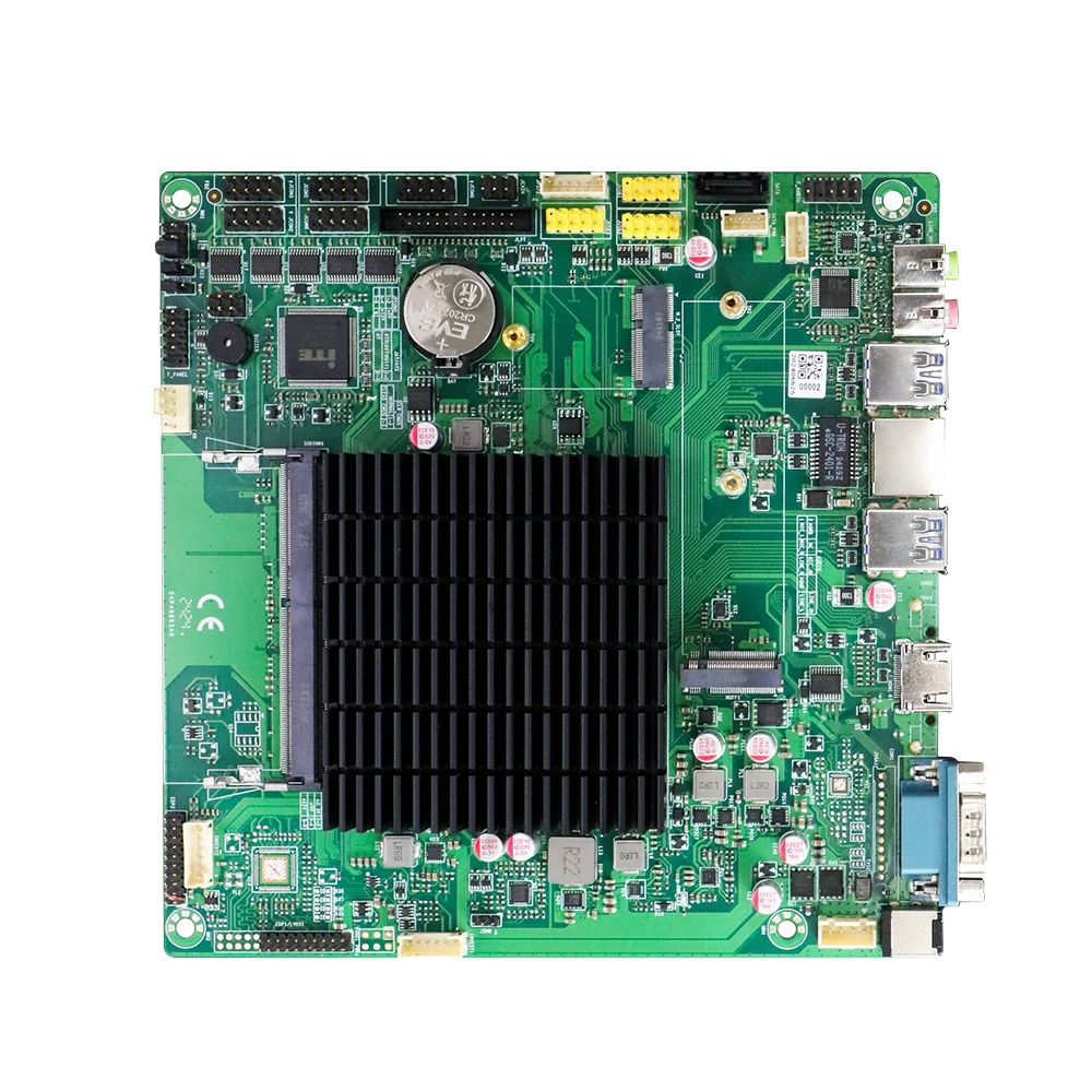 Thin Mini-ITX Motherboard    J6412 2.0GHz Processor 2EDP 6 COM 1RS485 10USB VGA New DDR4 Single RAM 17 X 17 cm