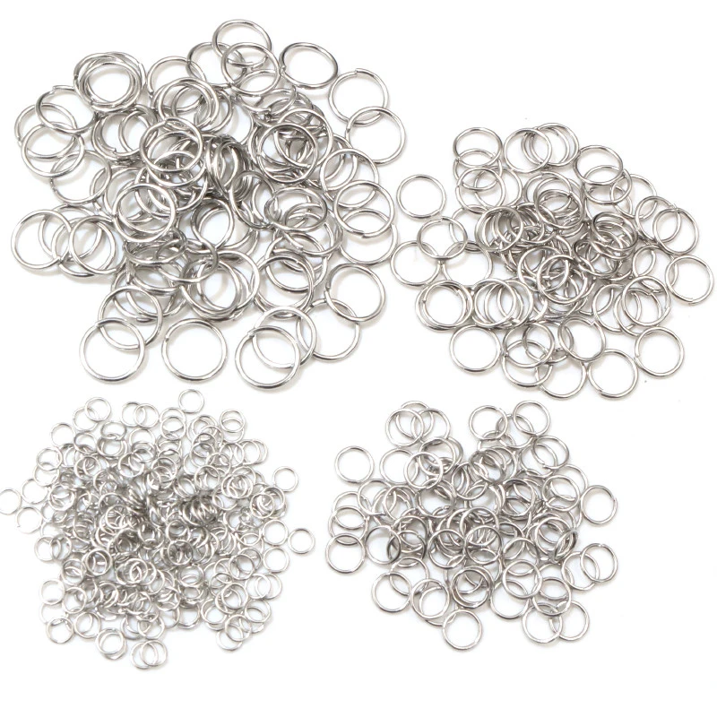 200pcs/Lot 3/4/5/6/7/8/10mm Stainless Steel DIY Jewelry Findings Open Single Loops Jump Rings & Split Ring for jewelry making