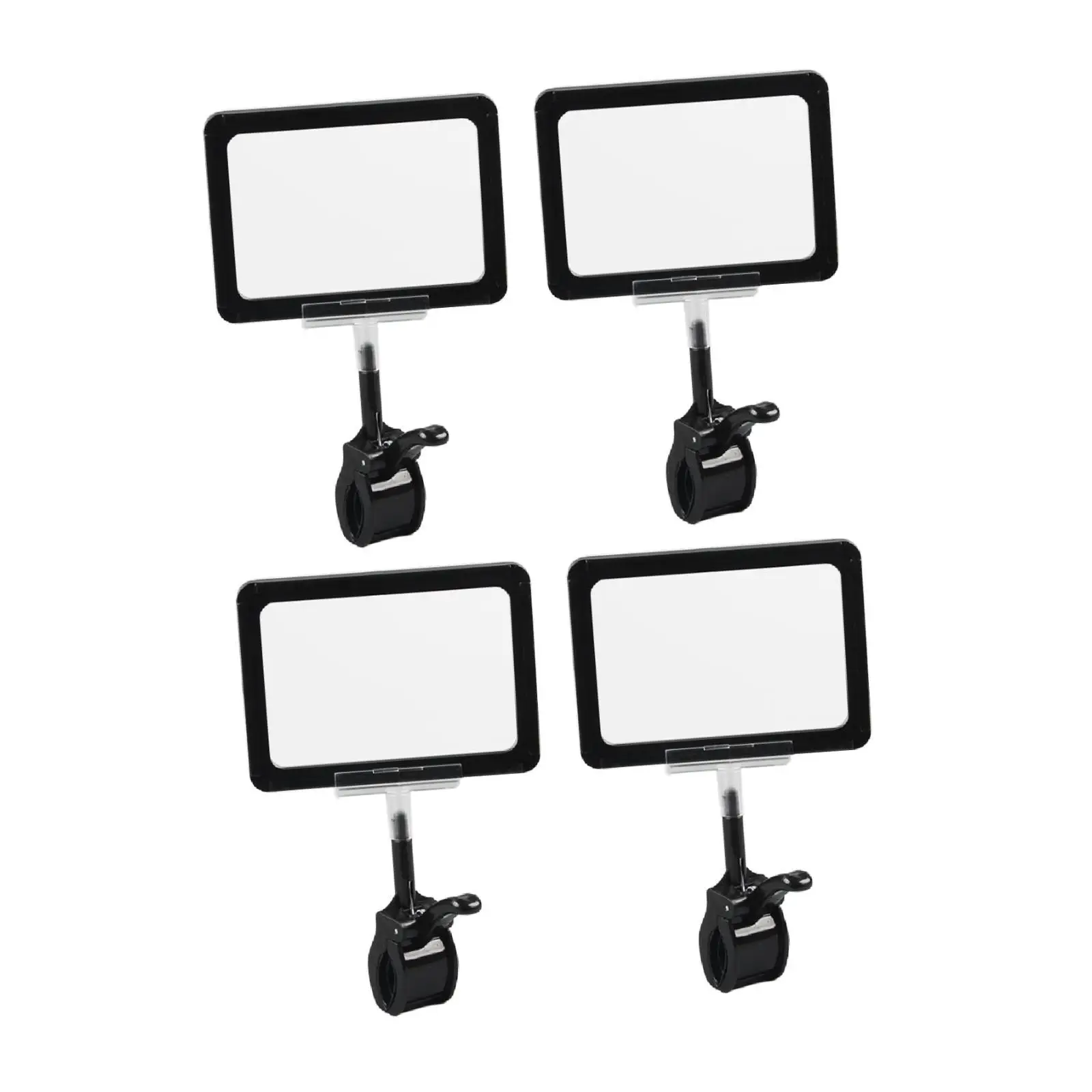 4Pcs Sign Holder Clips,Card Protector Swivel Price Tags Clamps Double Head Clip for Clothing Rack Food Shelf Shelf Shops