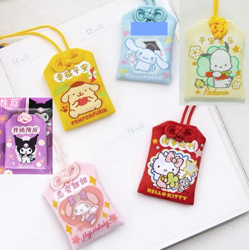 Sanrio Hello Kitty Cartoon Pendant Kuromi Cinnamoroll Creative Amulet Keychain Pendant Good Luck Protective Bag Best Friend Gift